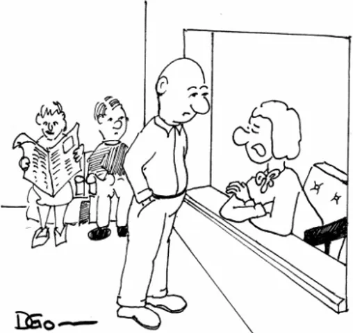 Male patient gets his annual physical every four years