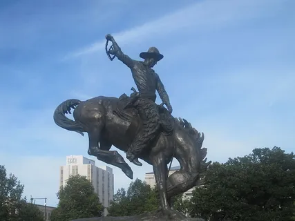 The "Bronco Buster" sculpture at the Denver capitol grounds