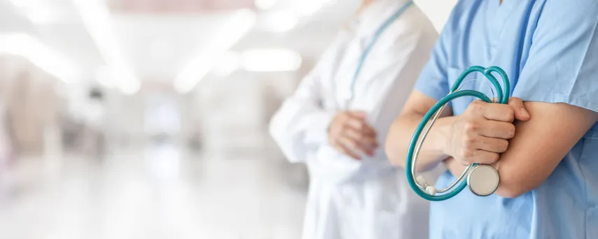 A surgeon and emergency physician at work