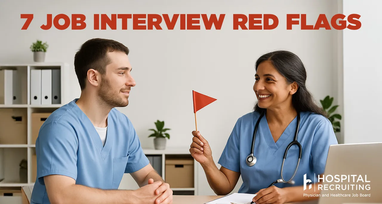 two healthcare professionals in aj ob interview, a young nurse and a business professional