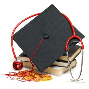 Physician assistant stethoscope and graduation cap