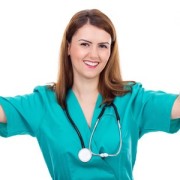 Happy, smiling nurse after successful interview