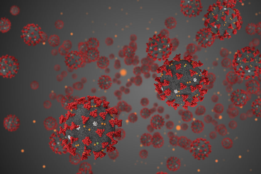 3D rendering, coronavirus cells 