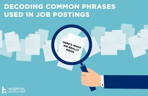 decoded job post, magnifying glass, common ad phrases