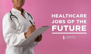 healthcare job of the future, pink backdrop, black woman/female doctor